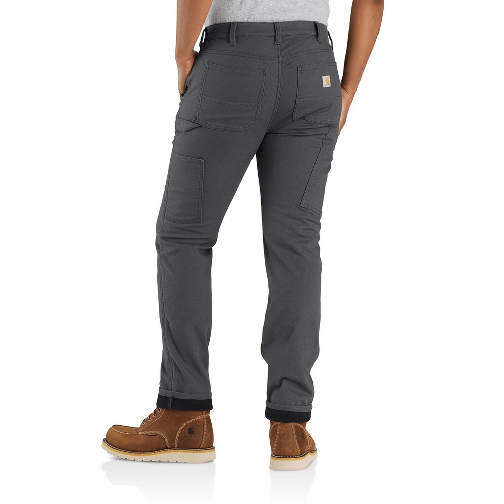 Carhartt Women's Fleece Lined Work Pant Relaxed Fit Rugged Flex Canvas 18 Gray